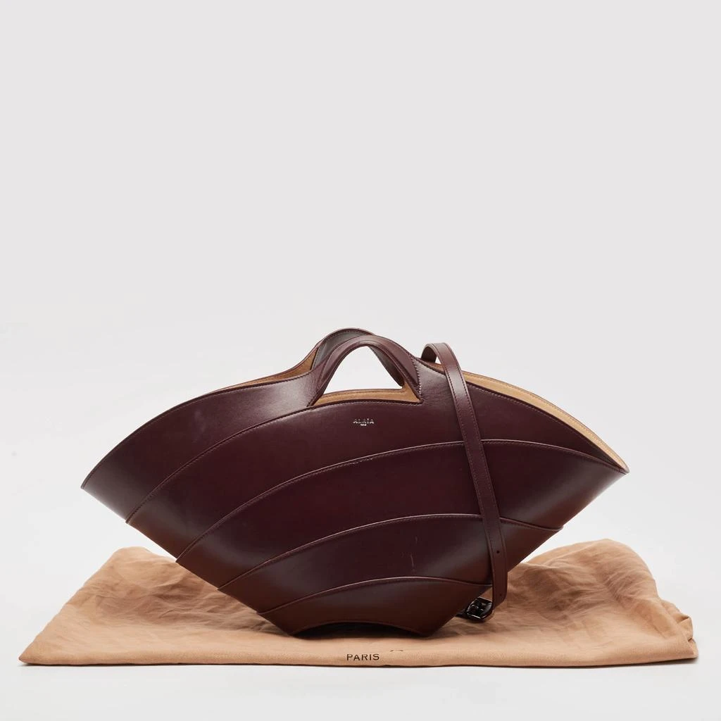 Alaia Alaia Burgundy Leather Large Khaima Tote 12