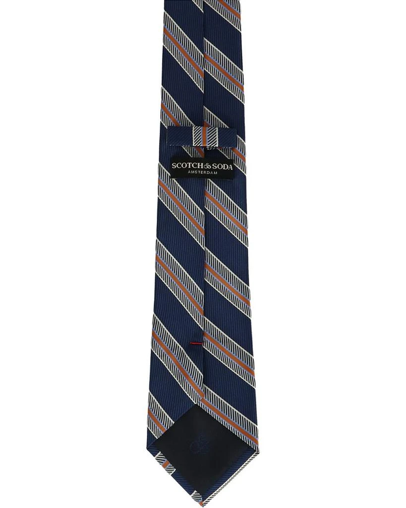 Scotch & Soda Scotch & Soda Navy & Orange Wide Stripe Tie 3