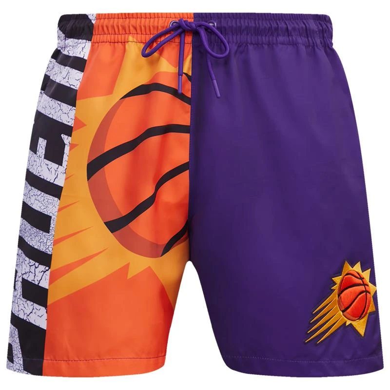 Pro Standard Pro Standard Suns Split Mash Up Logo Woven Shorts - Men's 1