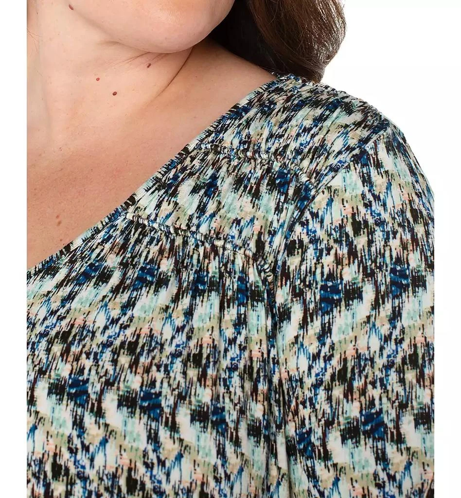 Liverpool Liverpool Plus Size Printed 3/4-Sleeve V-Neck Top 3