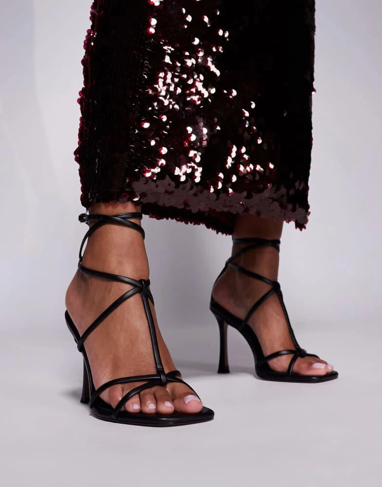 ASOS ASOS DESIGN Wide Fit Nobel caged high heeled sandals in black 3