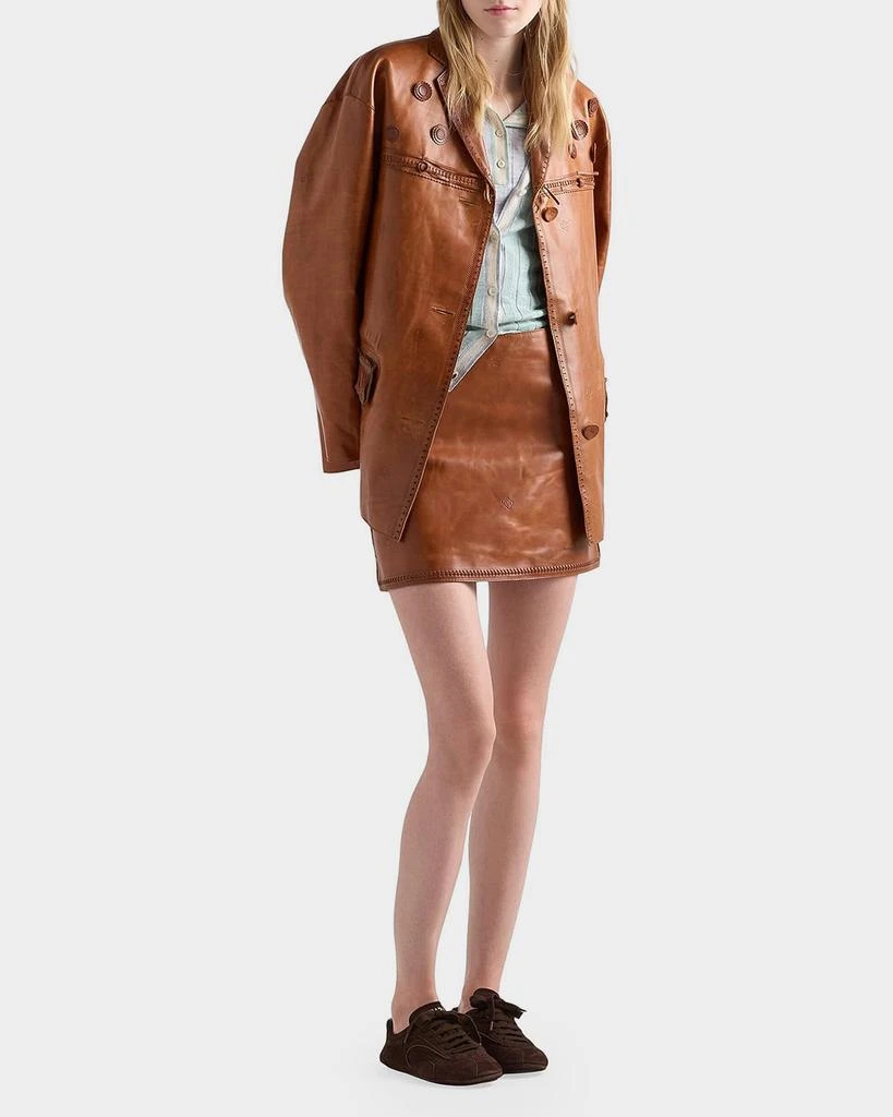 Prada Cashmere Silk Linen Rib Polo Sweater 2