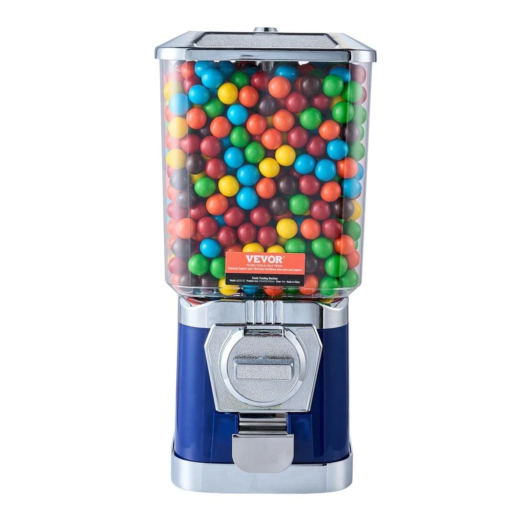 VEVOR 17"H Gumball Machine Vending Coin Bank Vintage Candy Dispenser PC Bule - Blue