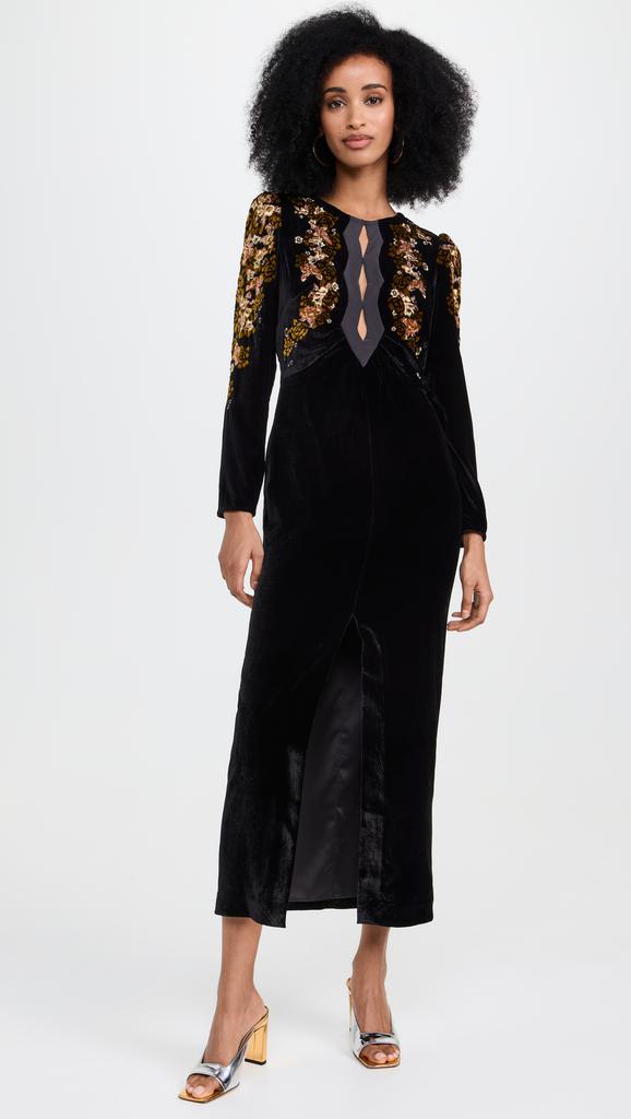 Saloni Jinx C Velvet Dress