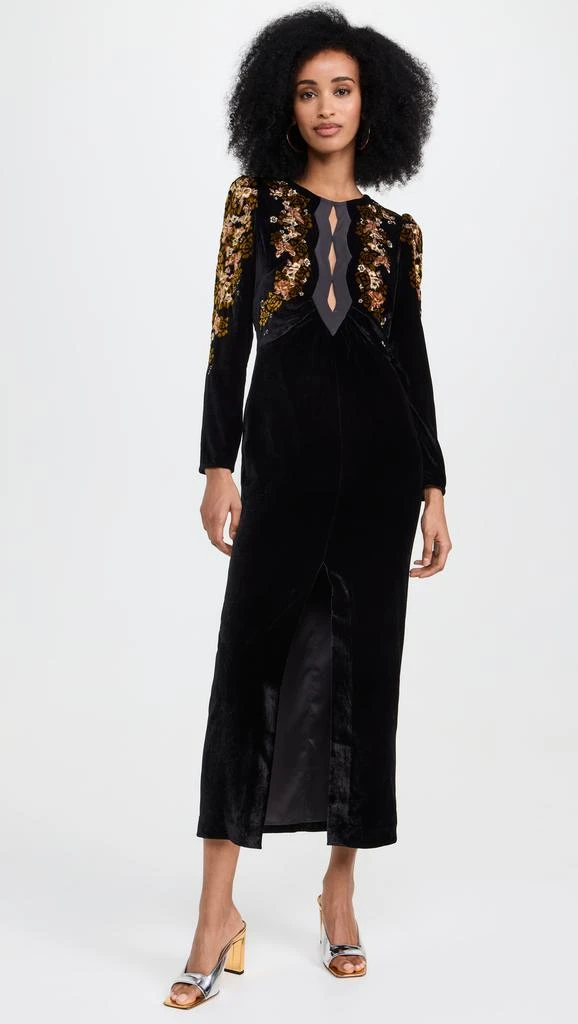 Saloni Jinx C Velvet Dress 1