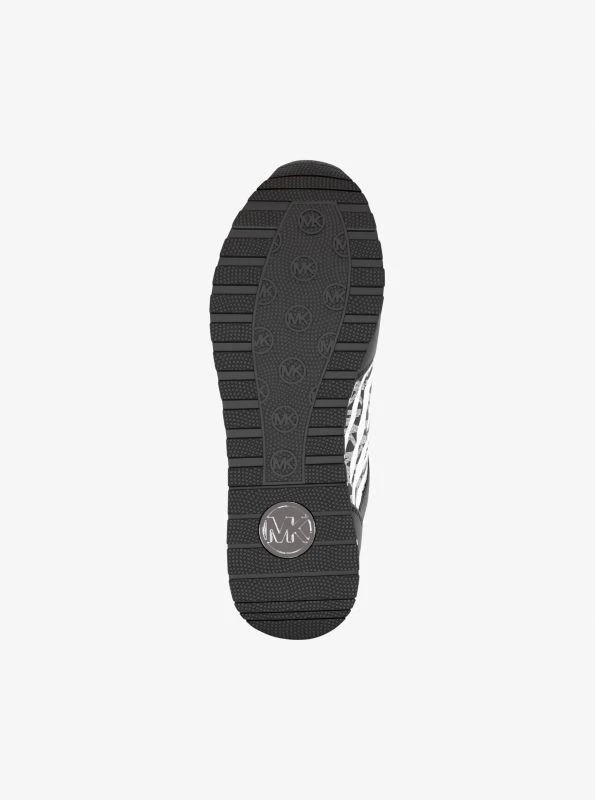 Michael Kors Maddy Zebra Print Signature Logo Trainer 6