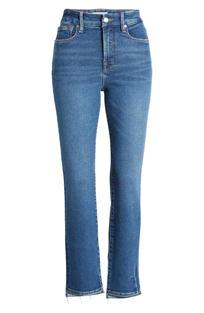 Good American Good Legs Step Hem Ankle Straight Leg Jeans 7