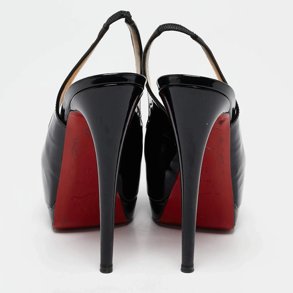 Christian Louboutin Christian Louboutin Black Patent Leather Private Number Slingback Pumps Size 38 6