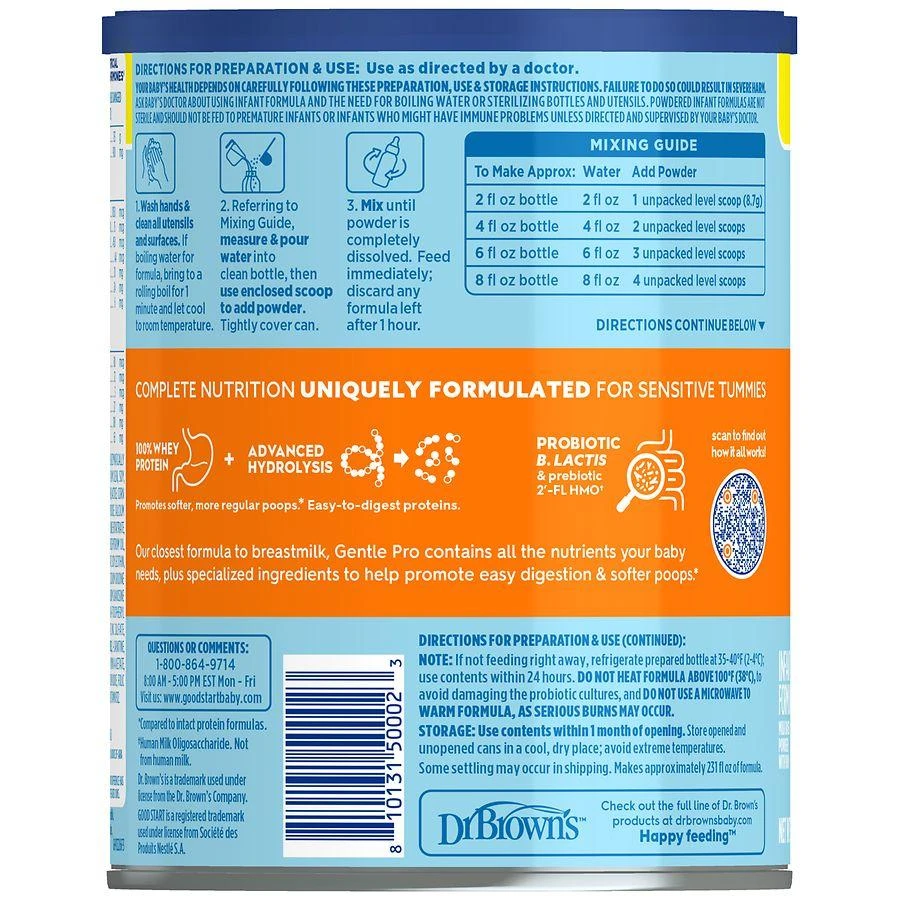 Gerber Good Start Dr. Brown's Gentle Pro, Baby Formula Powder, For Sensitive Tummies 2