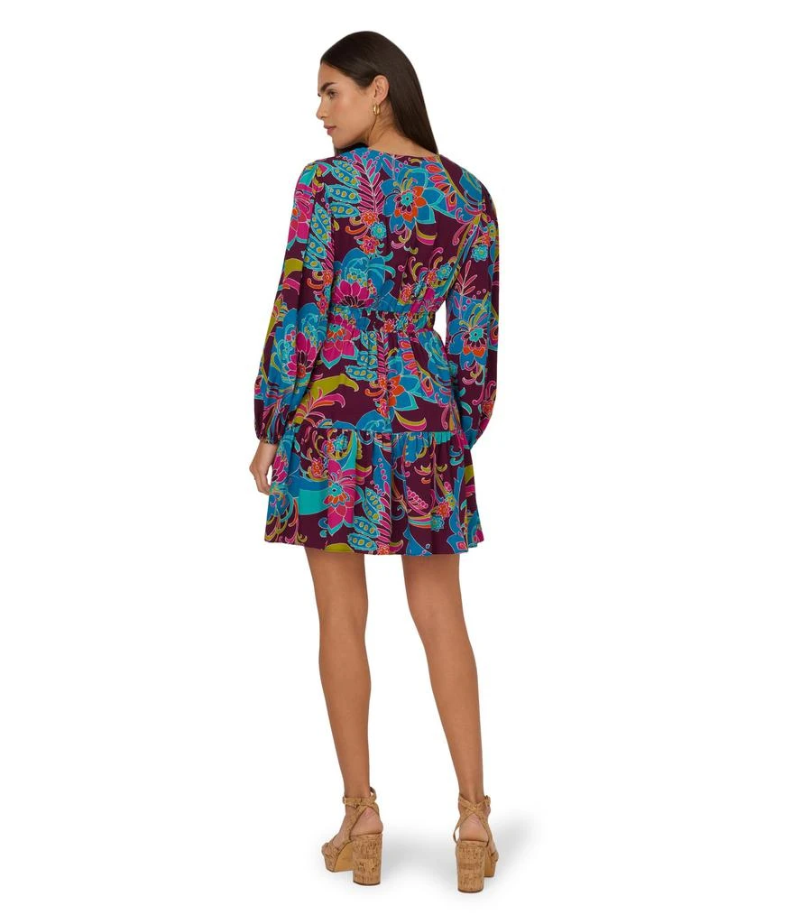 Adrianna Papell Printed Flounce Short Dress 2