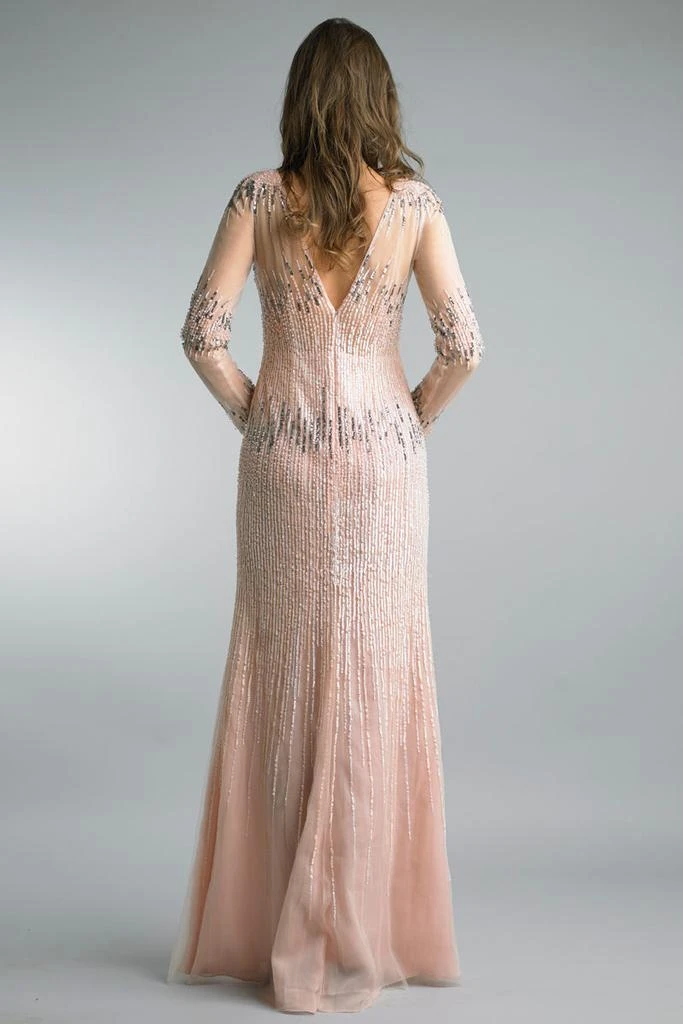 Basix Black Label Long Sleeve Embellished Evening Gown 2