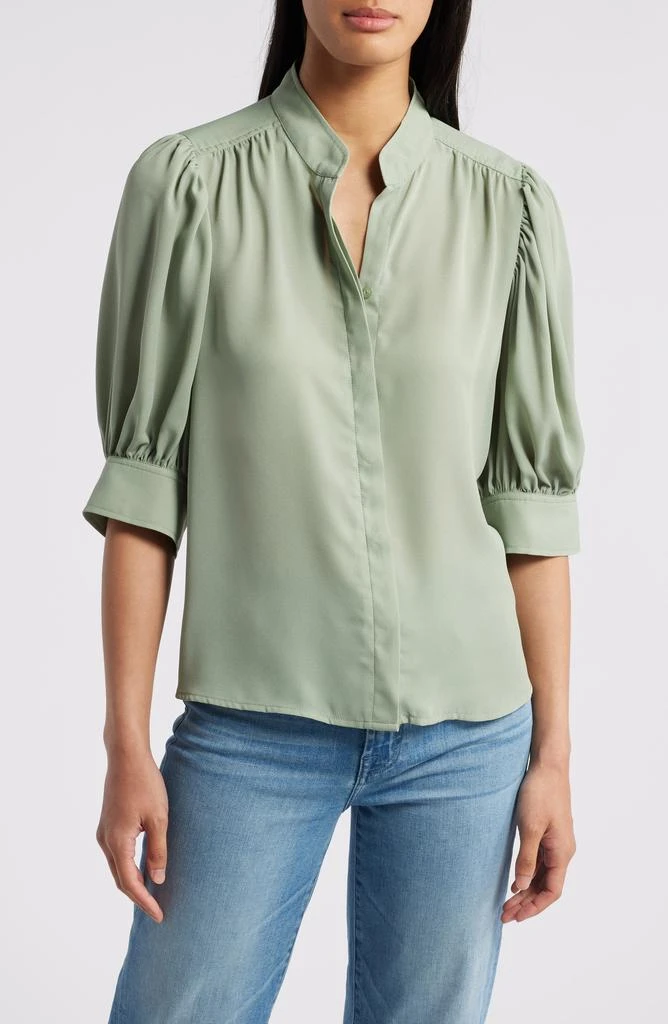 CeCe Puff Sleeve Button-Up Shirt 1