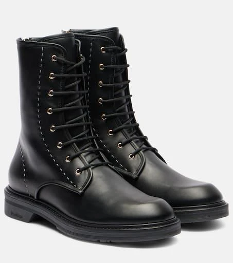 Max Mara Urbancombat leather combat boots 1
