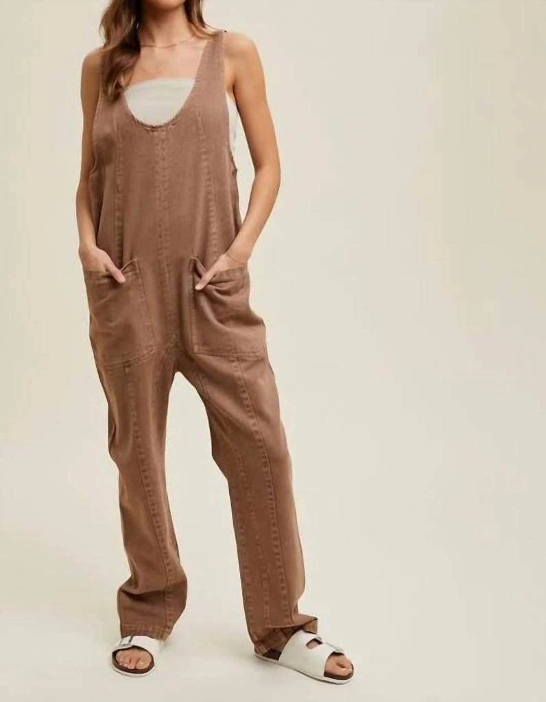 WISHLIST Wishlist - Cotton Open Back Denim Overalls 3