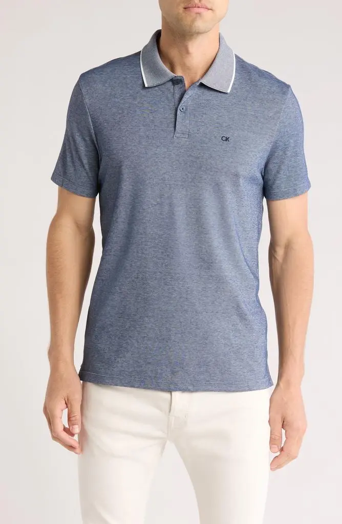 Calvin Klein Birdseye Heather Interlock Polo