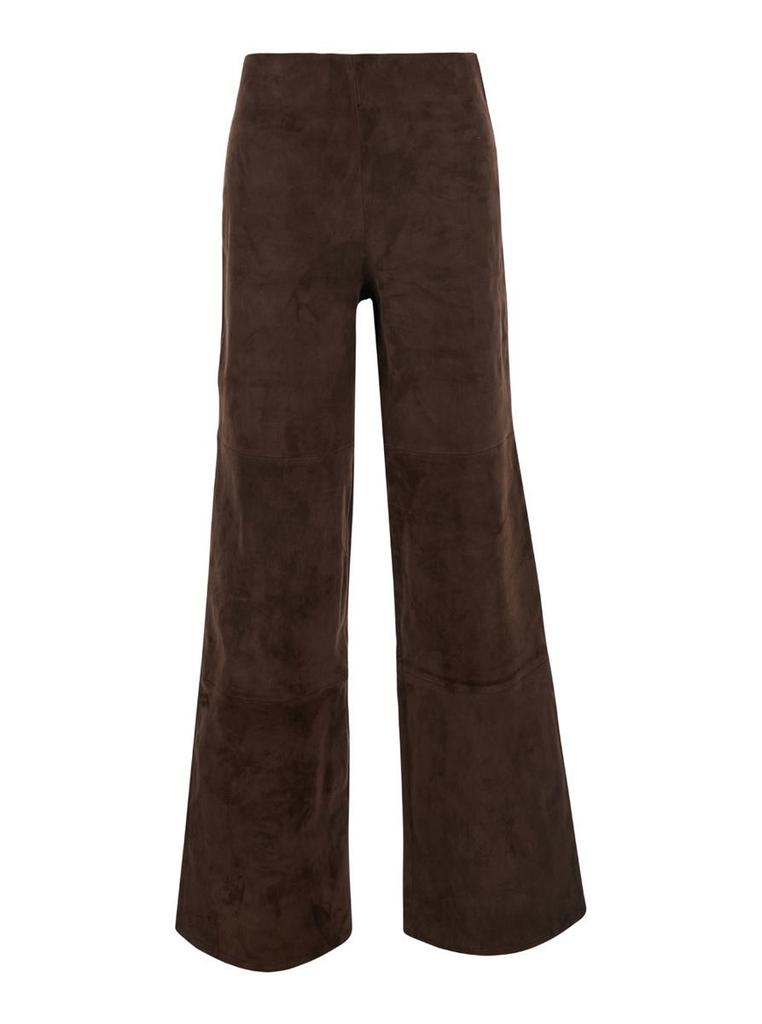 Arma 'Karina' Brown Wide Pants In Leather Woman