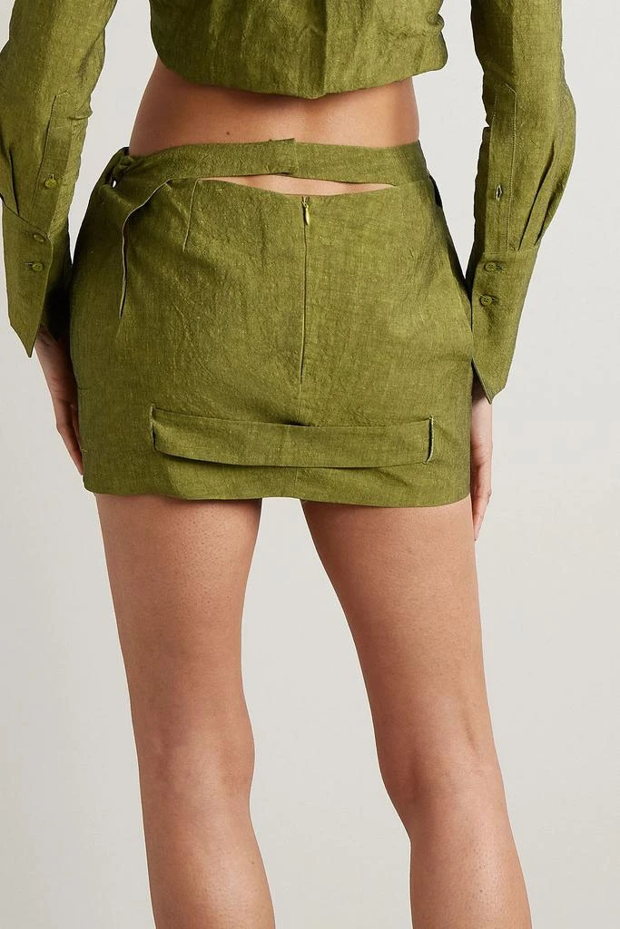 GAUGE81 Valka cutout linen and cotton-blend canvas mini skirt 3