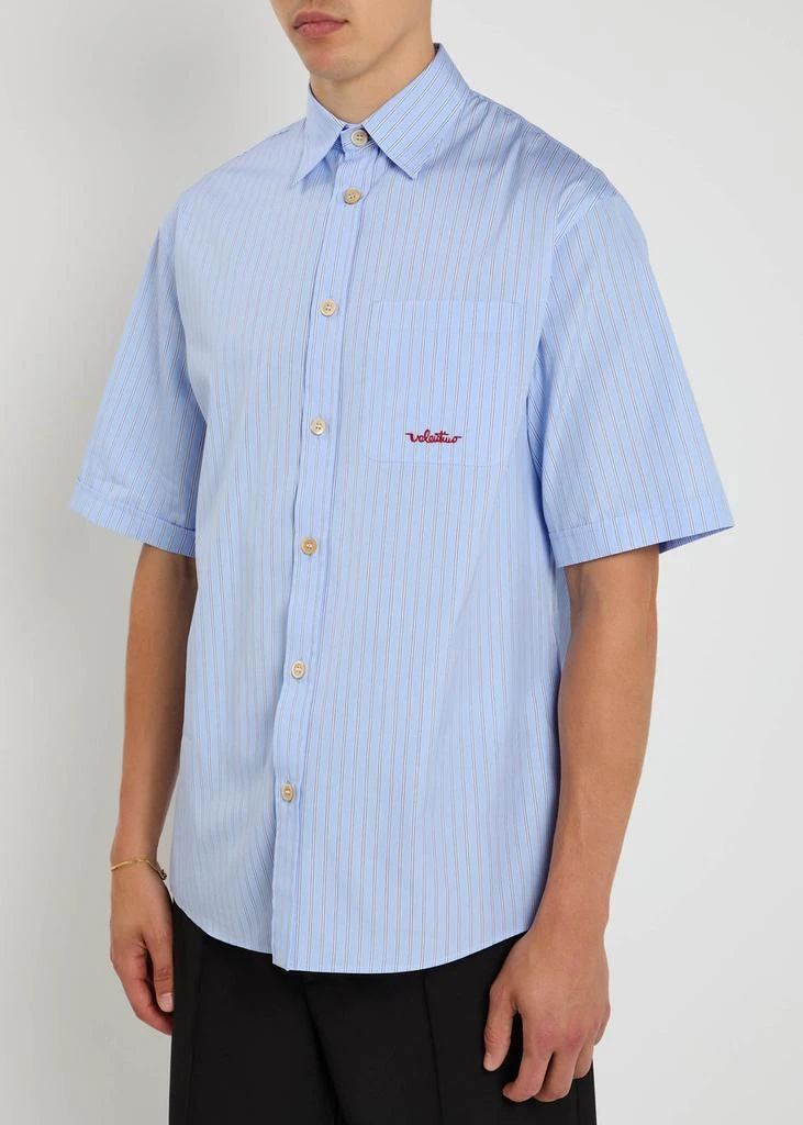 Valentino Logo-embroidered striped cotton shirt 2