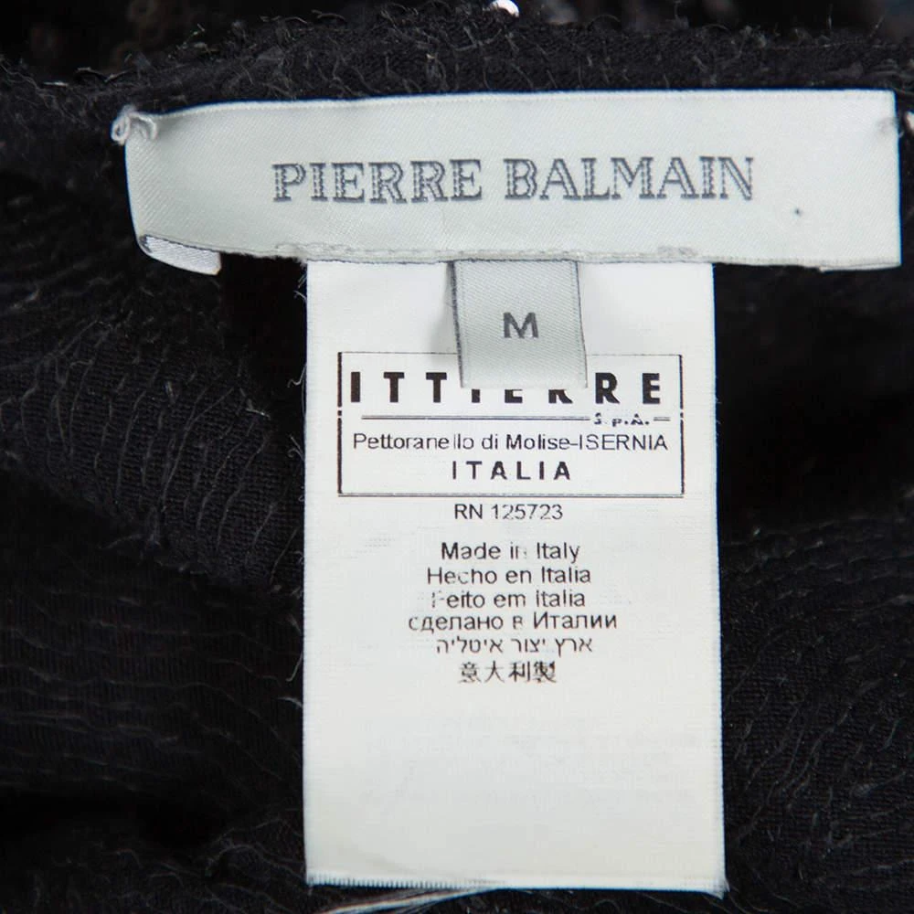 PIERRE BALMAIN Pierre Balmain Black Sequin Embellished Oversized Knit Top M 5