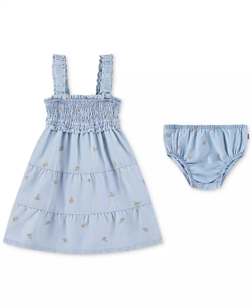 Levi's Baby Girls Babydoll Smocked Floral-Print Dress 1