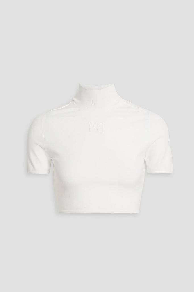 Alexander Wang Cropped stretch-knit turtleneck top 1