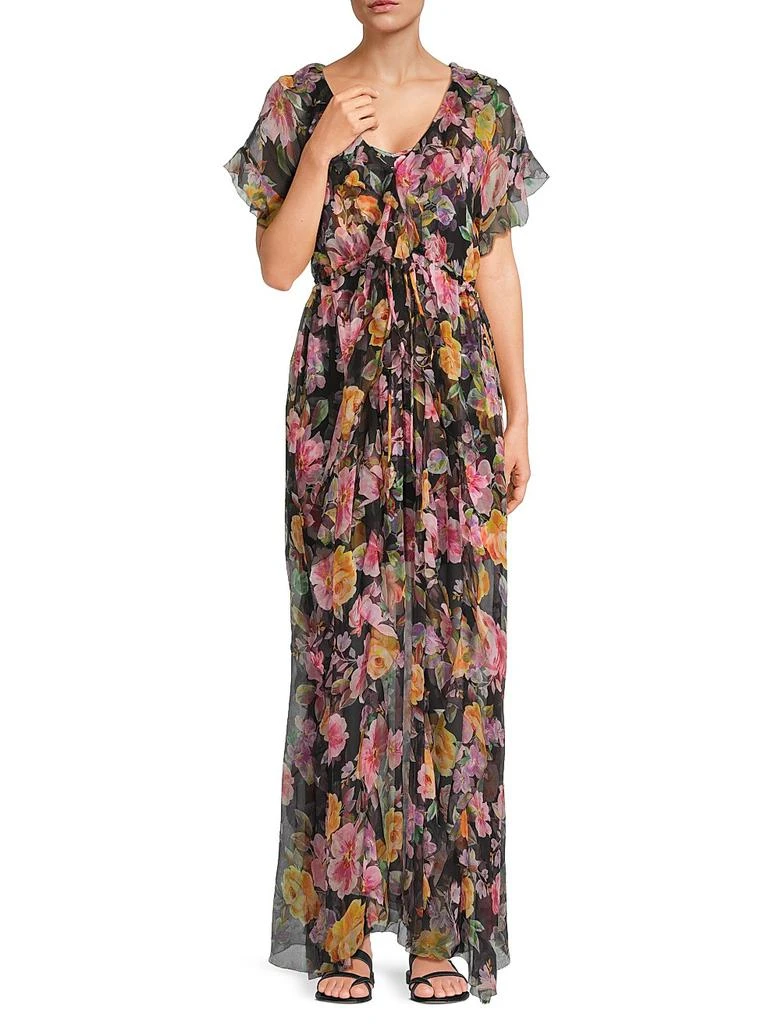 maxi dress with a bow Women's Nora Strapless Bow Taffeta Maxi Dress S/M/L/Customize Pink MEAN BLVD S / Pink