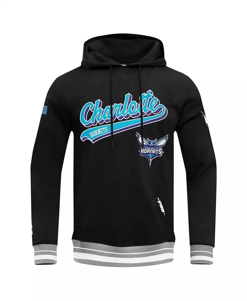 Pro Standard Men's Black Charlotte Hornets Script Tail Pullover Hoodie 2