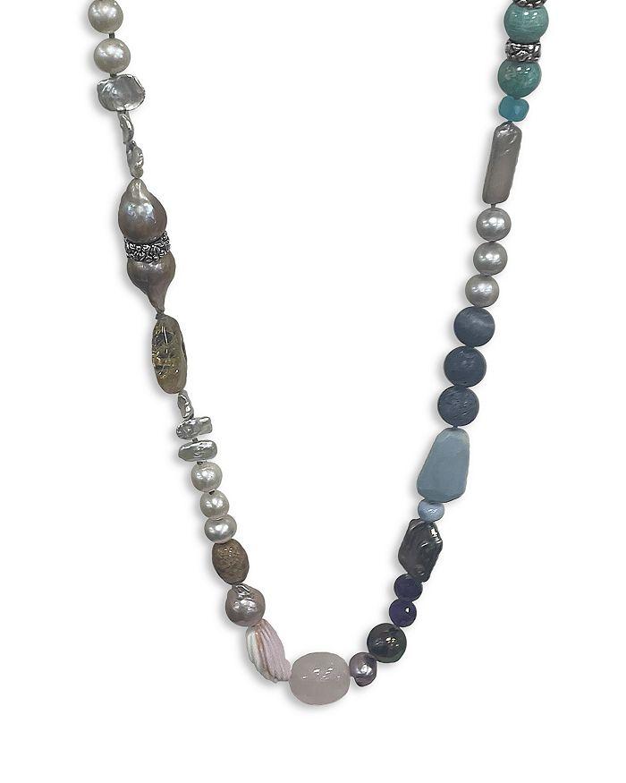 Stephen Dweck Sterling Silver Terraquatic Multi-Gemstone Statement Necklace, 36"