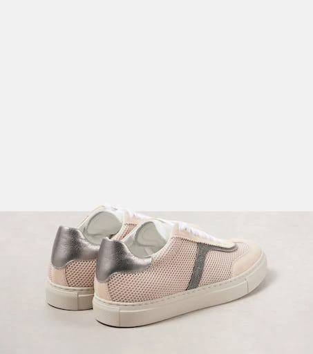 Brunello Cucinelli Monili suede and mesh sneakers 2