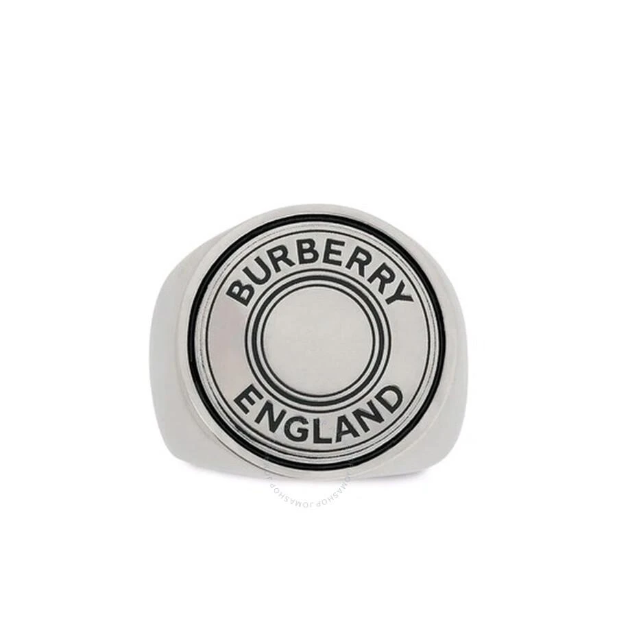 Burberry Men's Vintage Silver Round Logo Signet Ring 1