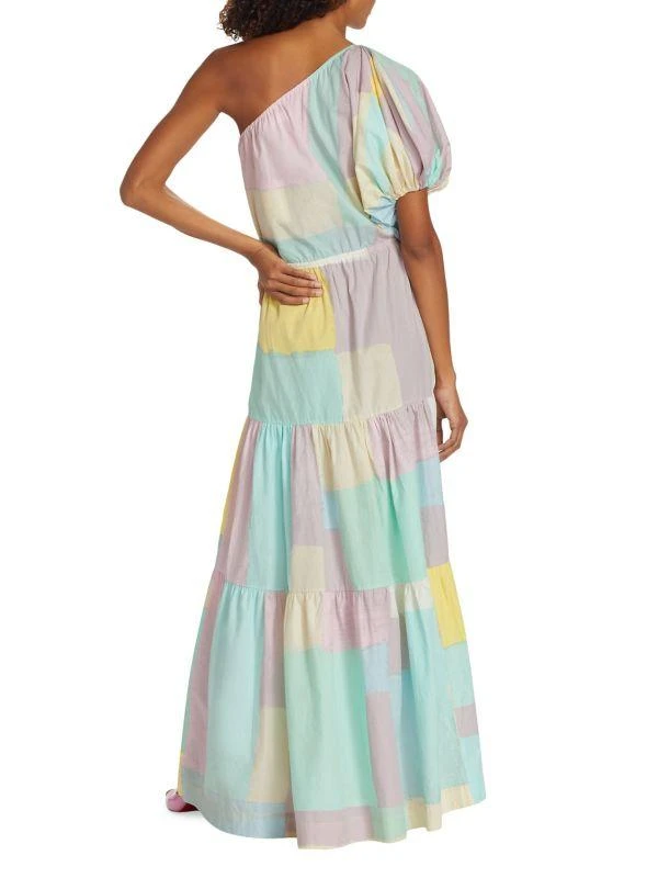 SWF One-Shoulder Puff-Sleeve Maxi Dress 2