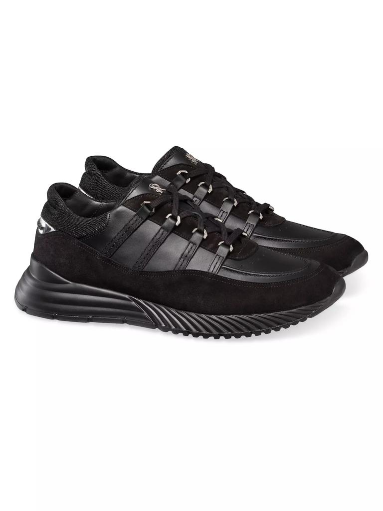 Stefano Ricci Suede and Calfskin Leather Sneakers