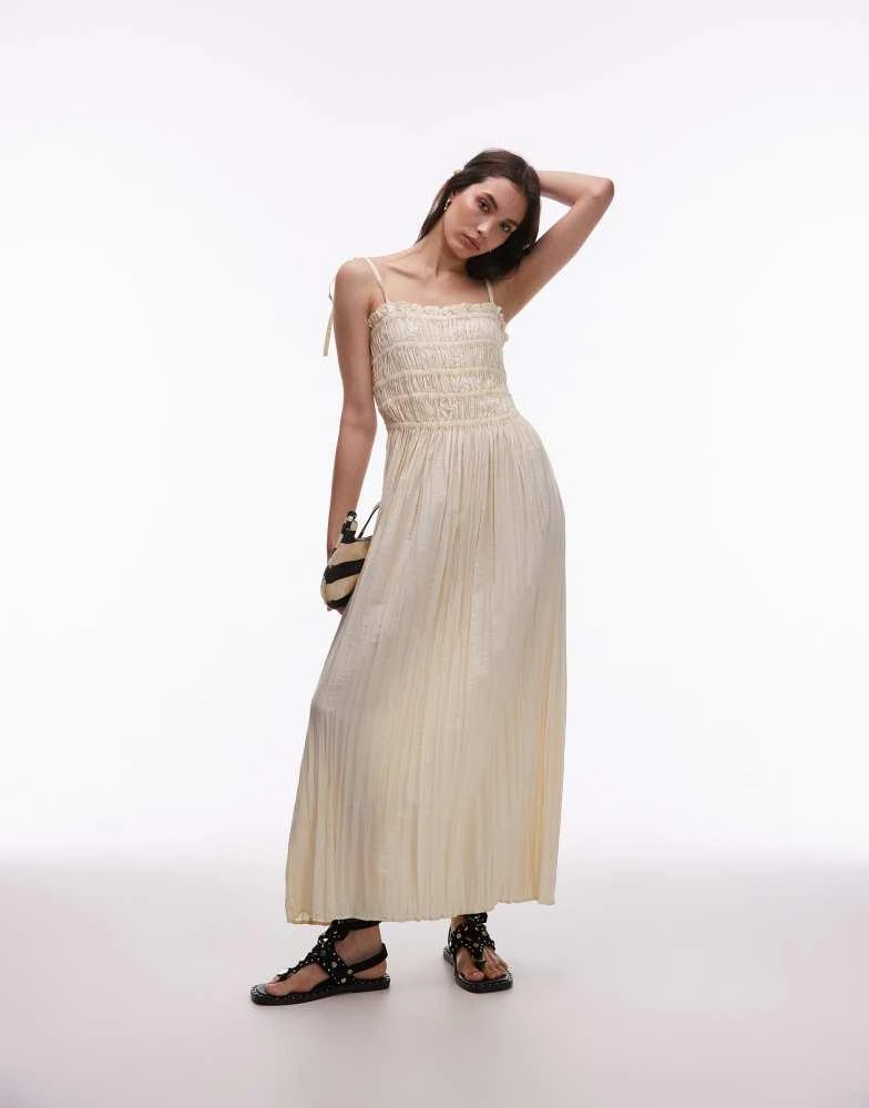 Shop Topshop crinkle ruched bust midi dress in natural on Sale at  BeyondStyle  Get 70% Off Topshop crinkle ruched bust midi dress in natural  with Limited-Time Flash Deals, Exclusive Discounts, and