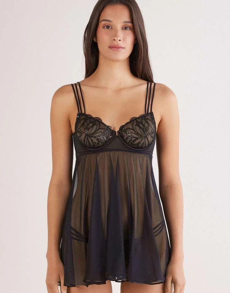 Intimissimi Intimissimi Dark moon girl balconette babydoll in black - Free  Shipping - BeyondStyle