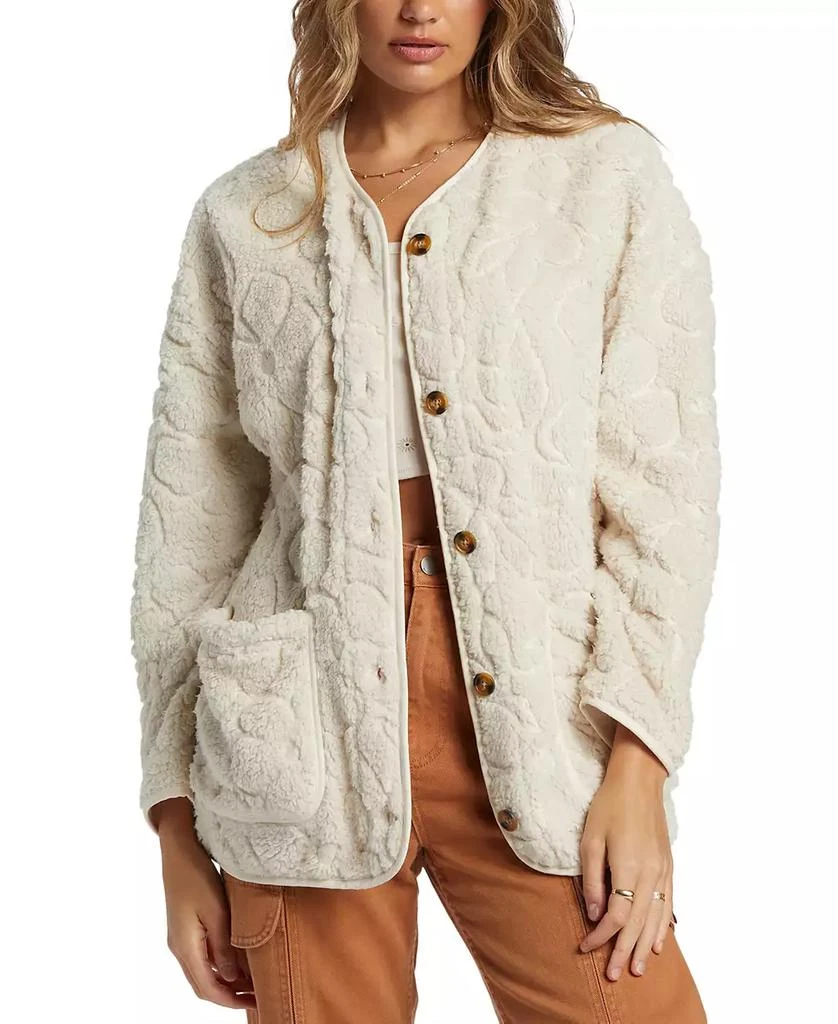 Billabong Juniors' Fireside Cozy Button-Front Fleece Jacket 1
