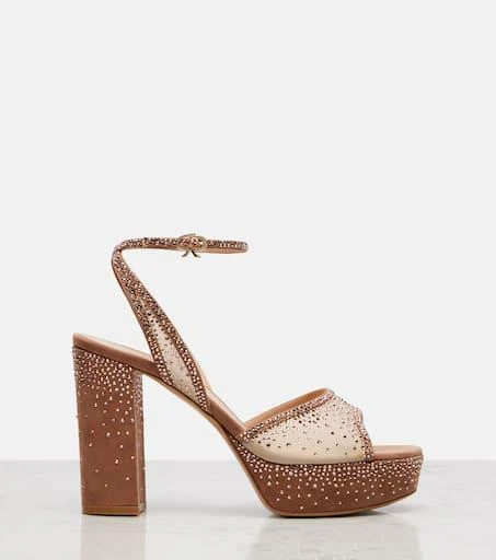 Gianvito Rossi Organza and suede platform sandals 4