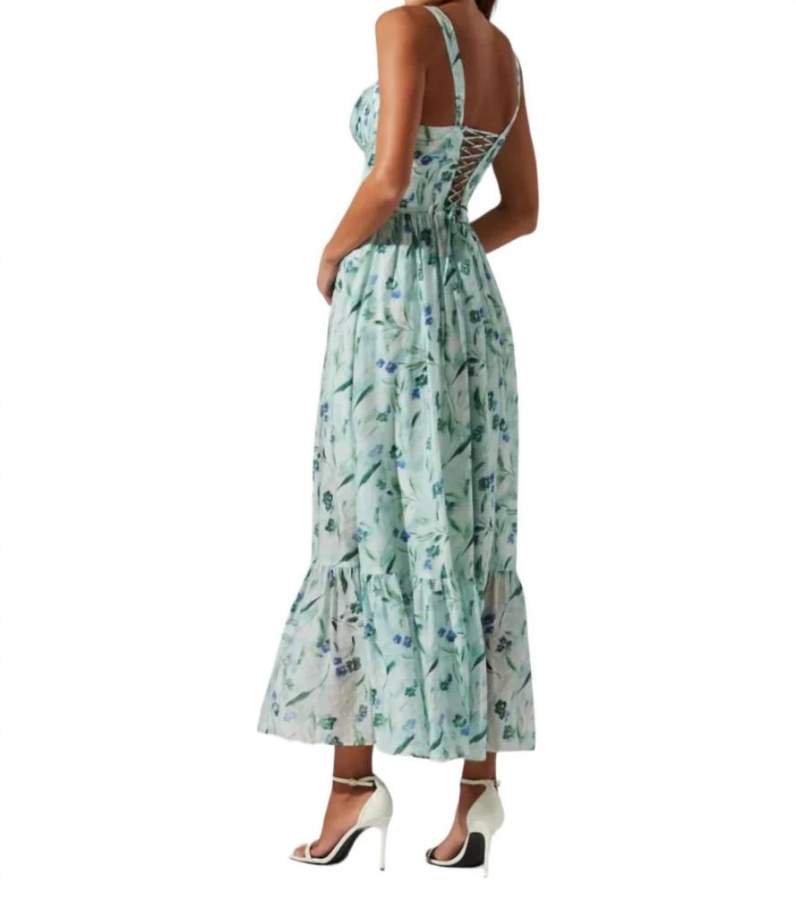 ASTR Kelby Dress In Green Blue Floral 2