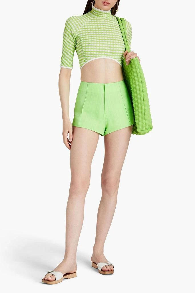 Jacquemus Tuba cropped gingham jersey turtleneck top 2