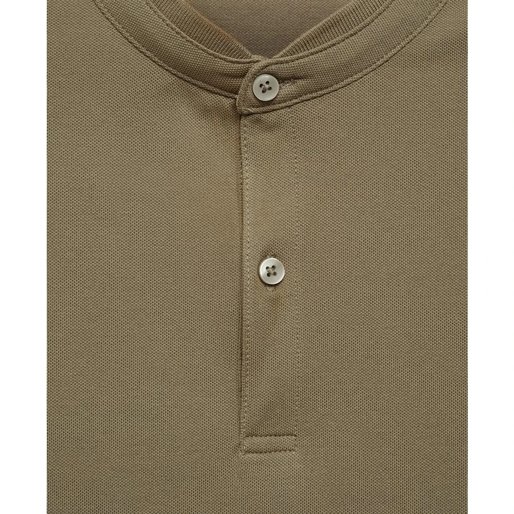 Mango Men's Cotton Pique Mao Collar Polo Shirt 3