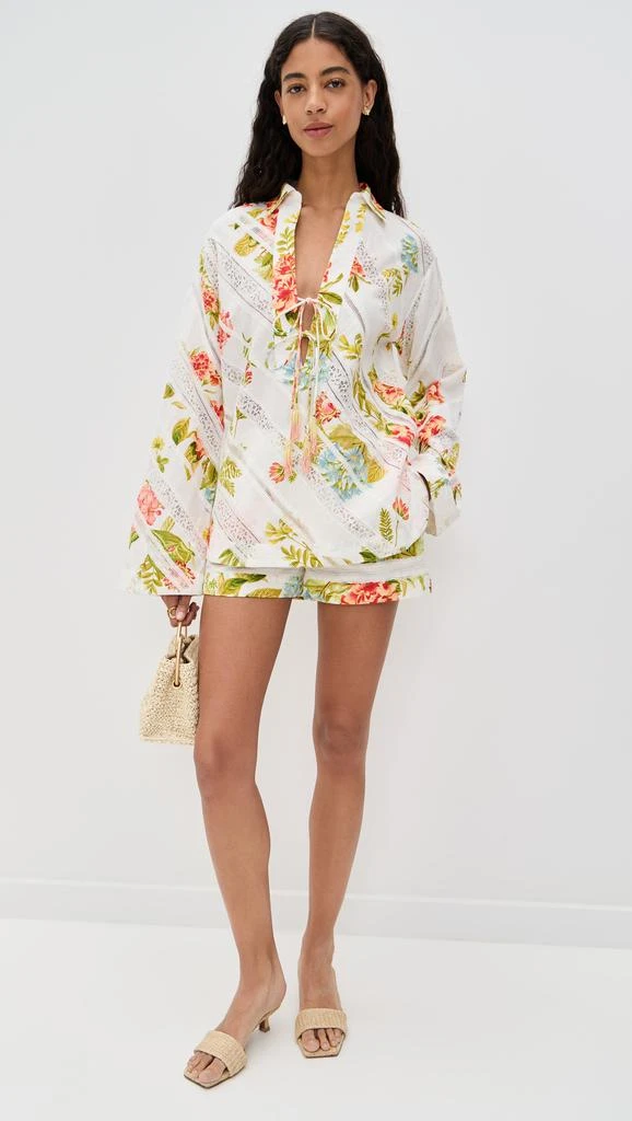 Hemant and Nandita Printed Shorts with Lace 4