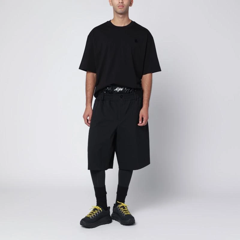 Moncler Black nylon blend Bermuda shorts 2