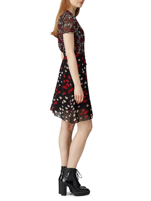 Anna Sui Silk Mixed Print Wrap Dress 3