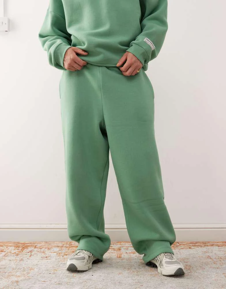 COLLUSION COLLUSION Heavyweight wide leg joggers in green