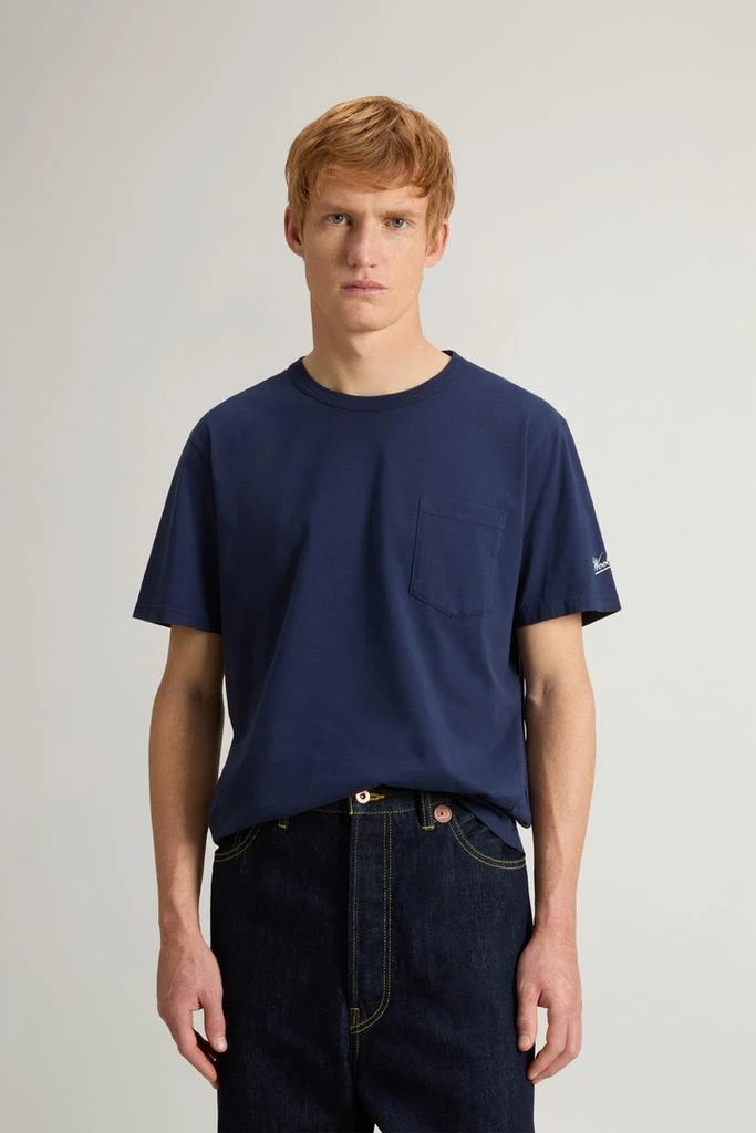 Woolrich Pure Cotton T-Shirt with Pocket - Men - Black 1