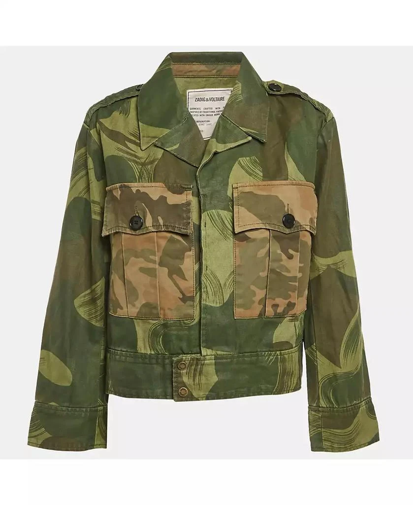 Pre-Owned Zadig 
Voltaire Women
s Military Camouflage Cotton Blend Kaleno Jacket