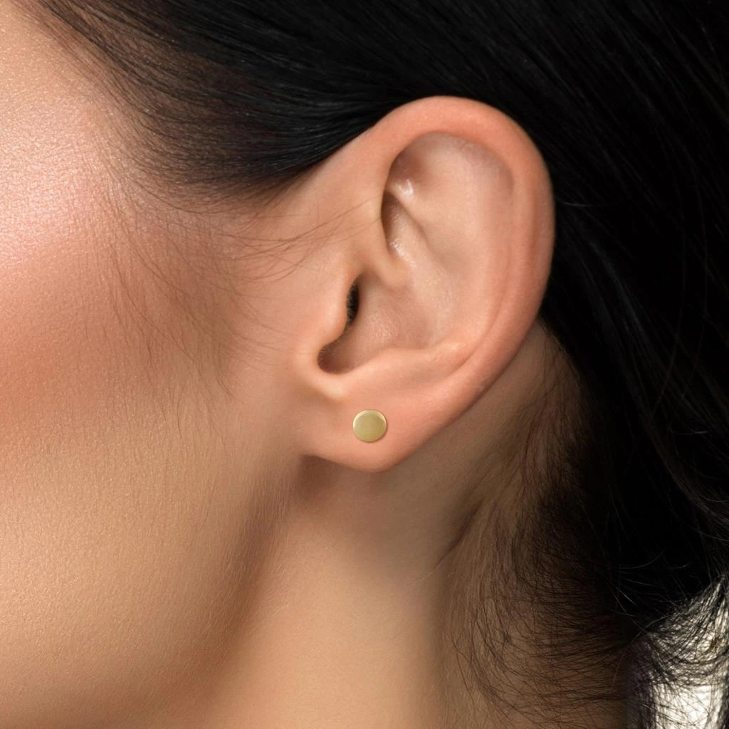 Pajure 14k Yellow Gold Dot Stud Earrings 2