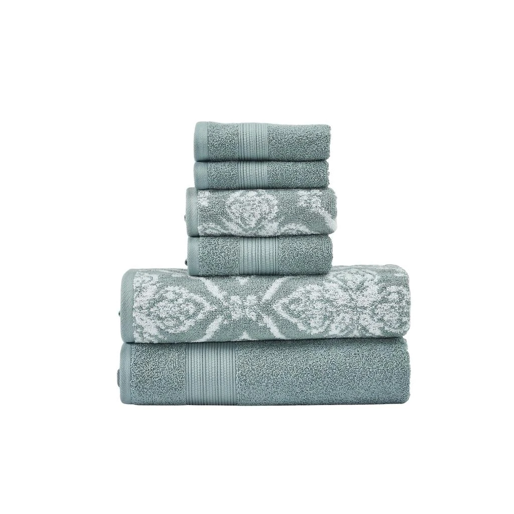 Modern Threads Pax 6-Piece Reversible Yarn Dyed Jacquard Towel Set - Bath Towels, Hand Towels, & Washcloths - Super Absorbent & Quick Dry - 100% Combed Cotton 8
