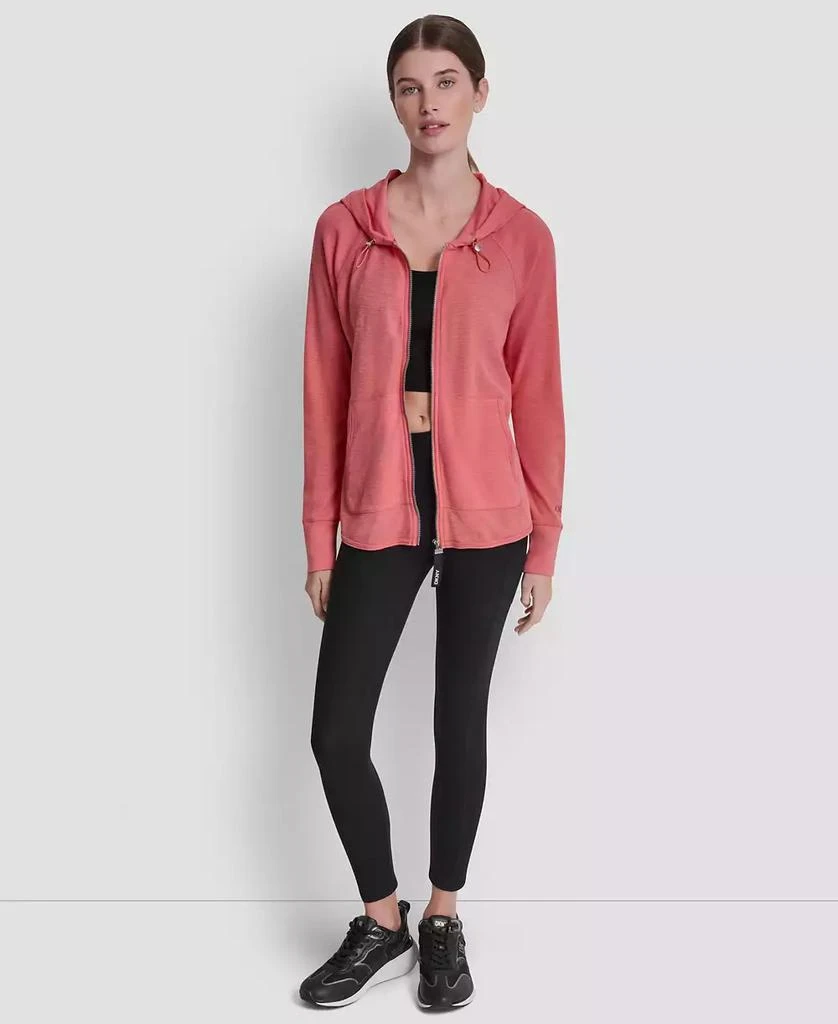 DKNY Women's Lightweight Waffle Zip-Front 2
