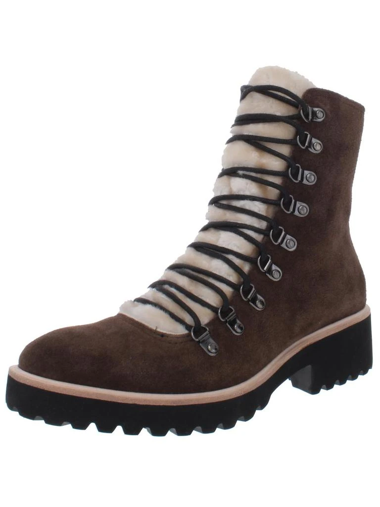 ALL BLACK Womens Suede Lace-Up Combat Boots 1