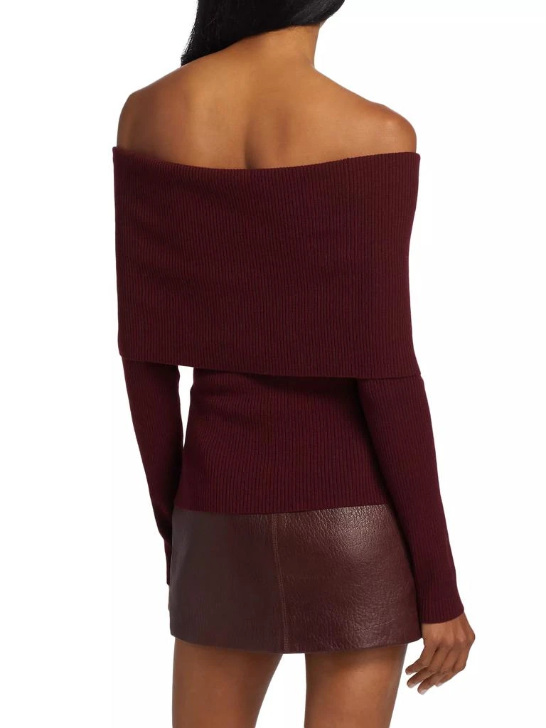 A.L.C. Evelyn Wool-Blend Off-The-Shoulder Sweater 5
